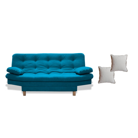 Sofá Cama Bakers Turquesa 185x95cm De Tres Puestos Reclinable con Patas - Sofas y Poltronas | Bylmo