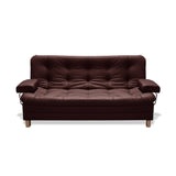 Sofá Cama Rouss Marron 185x95cm De Tres Puestos Reclinable con Patas y Apoyabrazos - Sofas y Poltronas | Bylmo