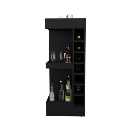 Bar Esquinero Bajo Lyman Wengue 46.6x116cm Con Cinco Compartimientos - BARES | Bylmo