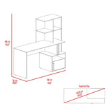 Escritorio Vance Fresno Europeo y Blanco 140x140cm Con Organizador de Libros y Archivador - ESCRITORIOS | Bylmo