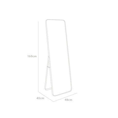 Espejo Letty Negro 48x160cm Rectangular De Piso o Pared - ESPEJOS DE PISO | Bylmo