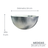 Combo Matera Bowl Mediana Cónica Mármol negro y Dorado 24x11cm Tradicionales De Piso Con Base Metálica - MATERAS Y MACETAS | Bylmo
