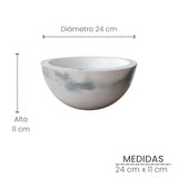Combo Matera Bowl Mediana Cónica Mármol Oliva y Dorado 24x11cm Tradicionales De Piso Con Base Metálica - MATERAS Y MACETAS | Bylmo