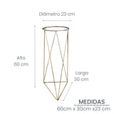 Combo Matera Bowl Mediana Cónica Mármol Oliva y Dorado 24x11cm Tradicionales De Piso Con Base Metálica - MATERAS Y MACETAS | Bylmo