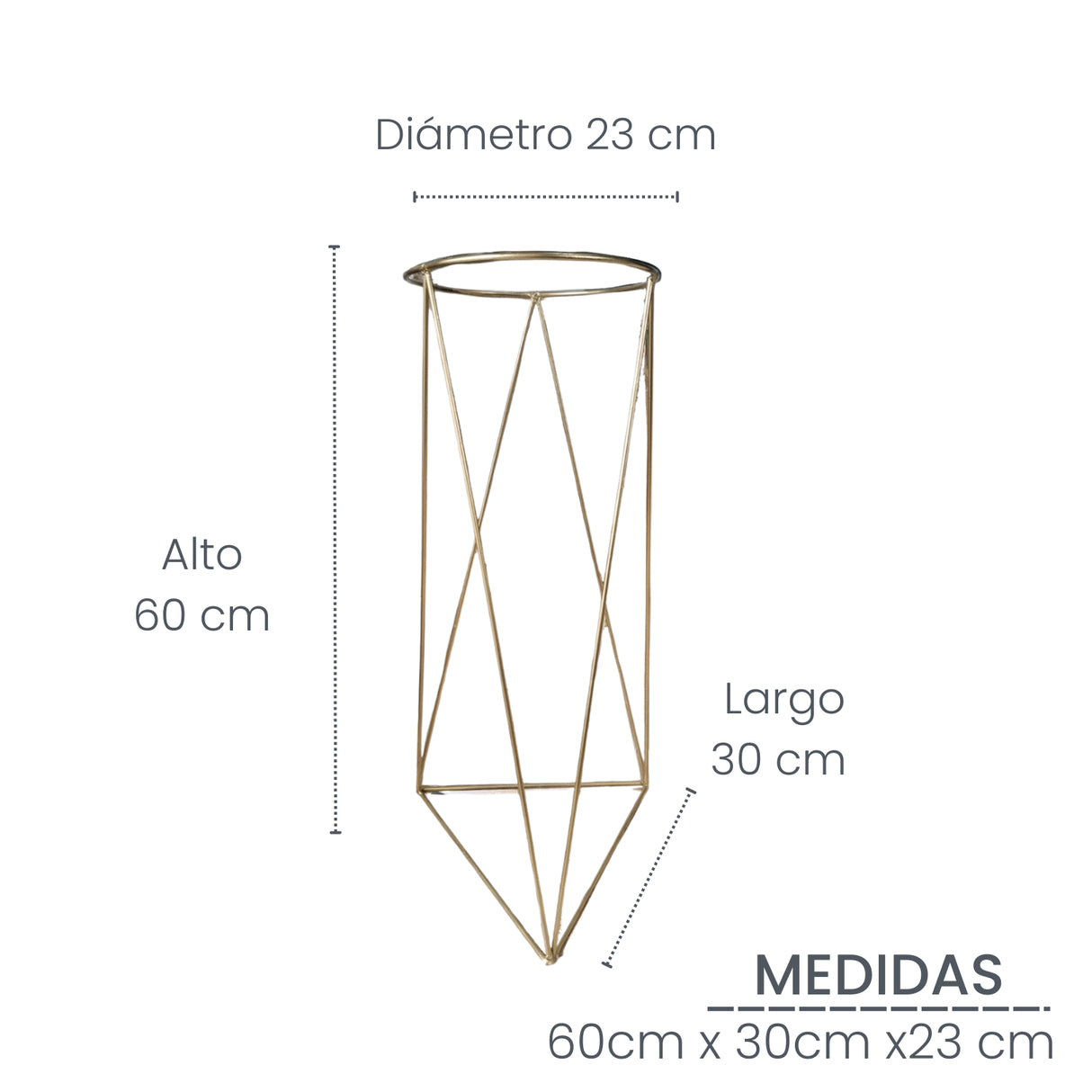 Combo Matera Bowl Mediana Cónica Negro y Dorado 24x11cm Tradicionales De Piso Con Base Metálica - MATERAS Y MACETAS | Bylmo