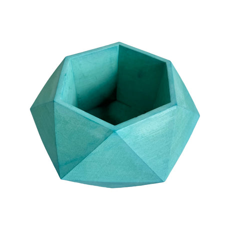 Matera de mesa Mediana Adara Aguamarina 18x10.5cm Hexagonal - MATERAS Y MACETAS | Bylmo