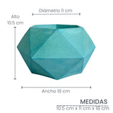 Matera de mesa Mediana Adara Aguamarina 18x10.5cm Hexagonal - MATERAS Y MACETAS | Bylmo