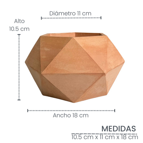 Matera de mesa Mediana Adara Terracota 18x10.5cm Hexagonal - MATERAS Y MACETAS | Bylmo