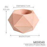 Matera de mesa Pequeña Adara Petty Palo de Rosa 11x6.5cm Hexagonal - MATERAS Y MACETAS | Bylmo