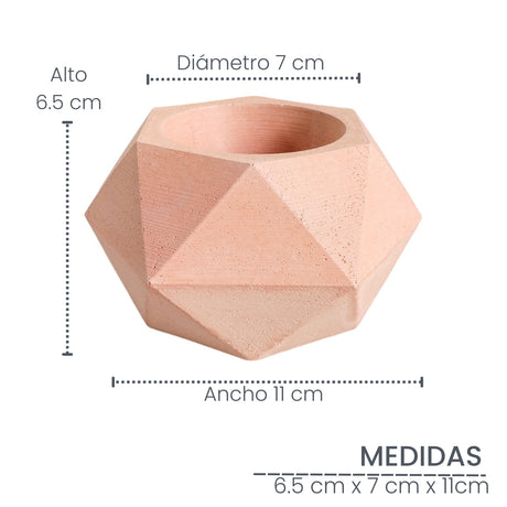 Matera de mesa Pequeña Adara Petty Palo de Rosa 11x6.5cm Hexagonal - MATERAS Y MACETAS | Bylmo