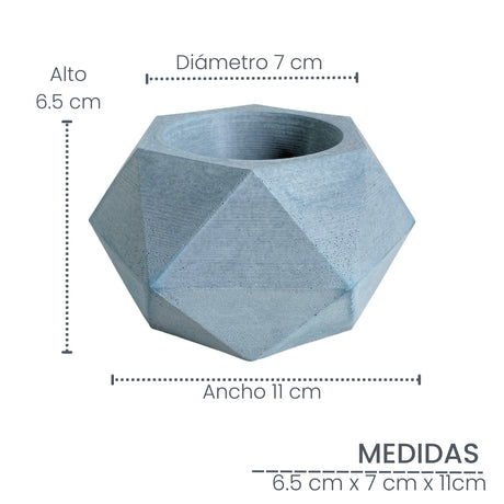 Matera de mesa Pequeña Adara Petty Azul Petróleo 11x6.5cm Hexagonal - MATERAS Y MACETAS | Bylmo