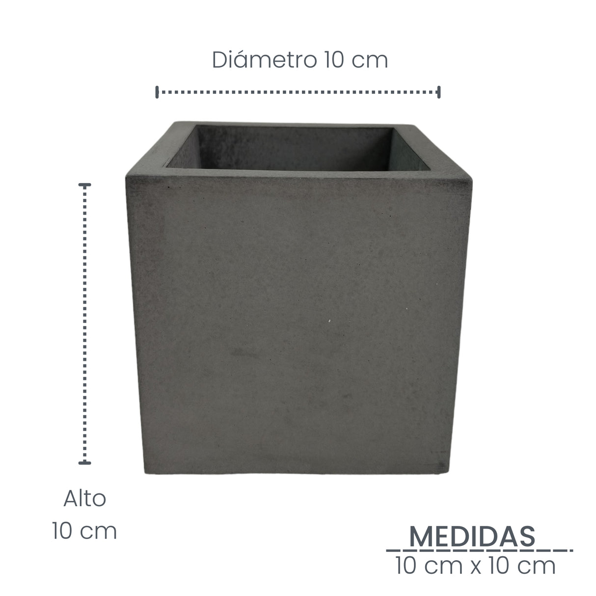 Matera de mesa Pequeña Eloisa Petty Negro 10x10cm Cuadrada - MATERAS Y MACETAS | Bylmo