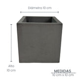 Matera de mesa Pequeña Eloisa Petty Negro 10x10cm Cuadrada - MATERAS Y MACETAS | Bylmo