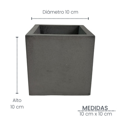 Matera de mesa Pequeña Eloisa Petty Negro 10x10cm Cuadrada - MATERAS Y MACETAS | Bylmo