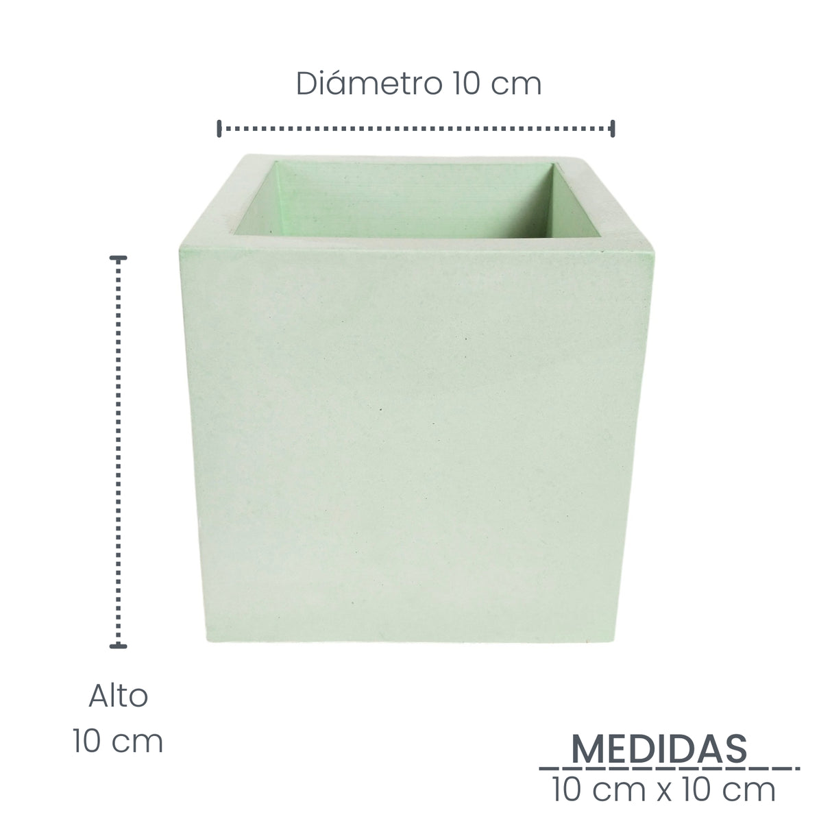 Matera de mesa Pequeña Eloisa Petty Menta 10x10cm Cuadrada - MATERAS Y MACETAS | Bylmo