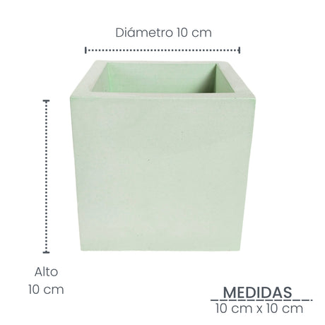 Matera de mesa Pequeña Eloisa Petty Menta 10x10cm Cuadrada - MATERAS Y MACETAS | Bylmo