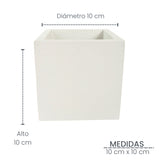 Matera de mesa Pequeña Eloisa Petty Blanco 10x10cm Cuadrada - MATERAS Y MACETAS | Bylmo