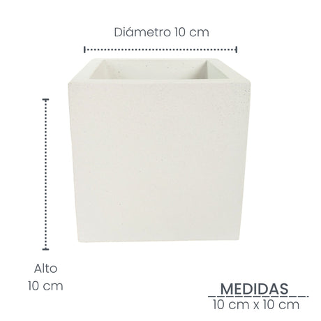 Matera de mesa Pequeña Eloisa Petty Blanco 10x10cm Cuadrada - MATERAS Y MACETAS | Bylmo