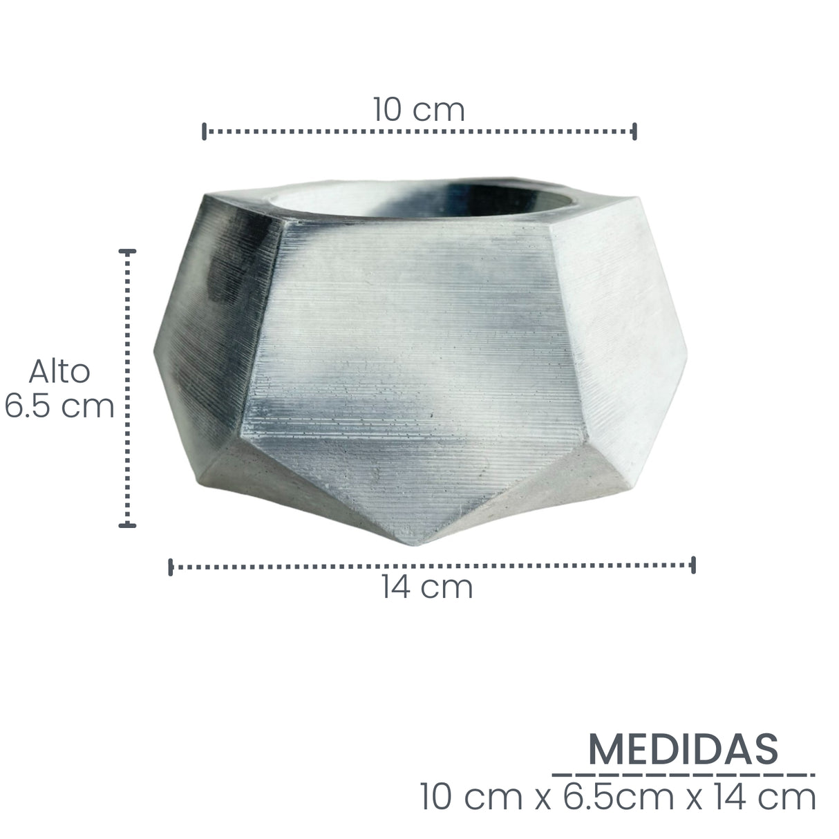 Matera de mesa Pequeña Jade Mármol negro 14x6.5cm Hexagonal - MATERAS Y MACETAS | Bylmo