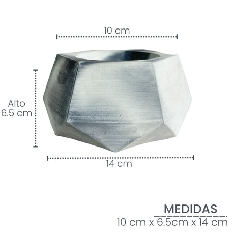 Matera de mesa Pequeña Jade Mármol negro 14x6.5cm Hexagonal - MATERAS Y MACETAS | Bylmo