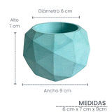 Matera de mesa Pequeña Laia Aguamarina 9x7.5cm Asimétrica - MATERAS Y MACETAS | Bylmo