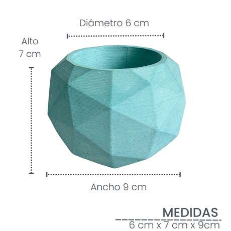 Matera de mesa Pequeña Laia Aguamarina 9x7.5cm Asimétrica - MATERAS Y MACETAS | Bylmo