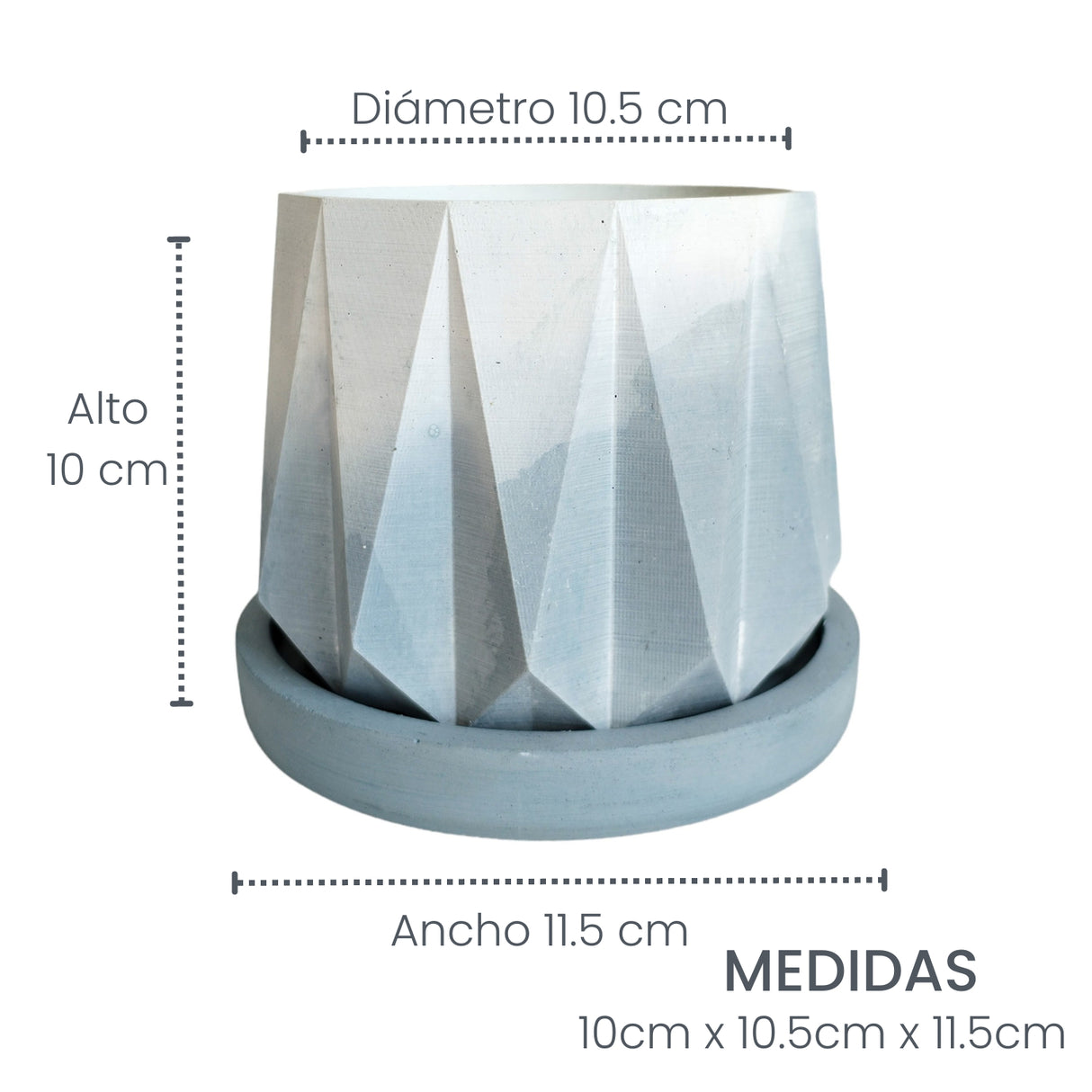 Matera de mesa Mediana Lirio Azul y Blanco 11x10cm Cónica - MATERAS Y MACETAS | Bylmo