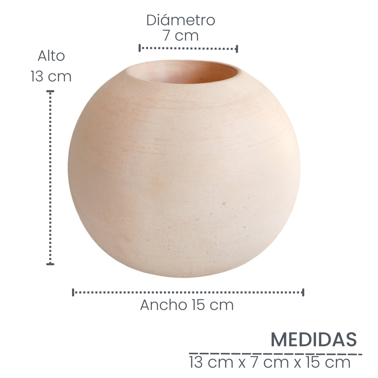 Matera de mesa Mediana Luna Nude 15x13cm Cónica - MATERAS Y MACETAS | Bylmo