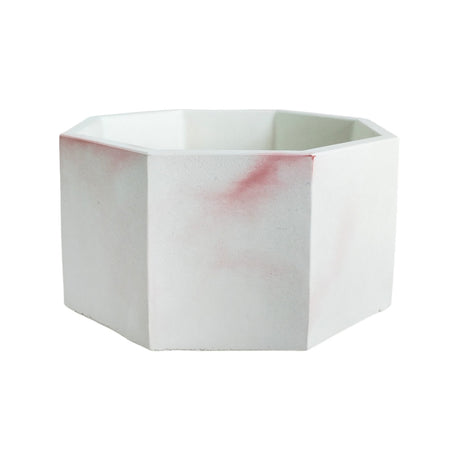 Matera de mesa Mediana Terrario Mármol rosa 18x8.5cm Hexagonal - MATERAS Y MACETAS | Bylmo