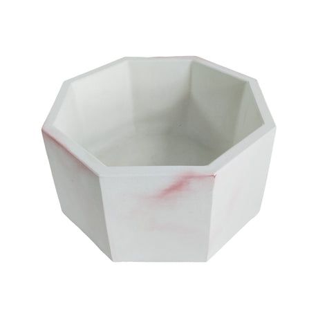 Matera de mesa Mediana Terrario Mármol rosa 18x8.5cm Hexagonal - MATERAS Y MACETAS | Bylmo