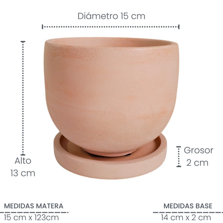 Matera de mesa Mediana María Palo de Rosa 14.5x13cm Cónica - MATERAS Y MACETAS | Bylmo