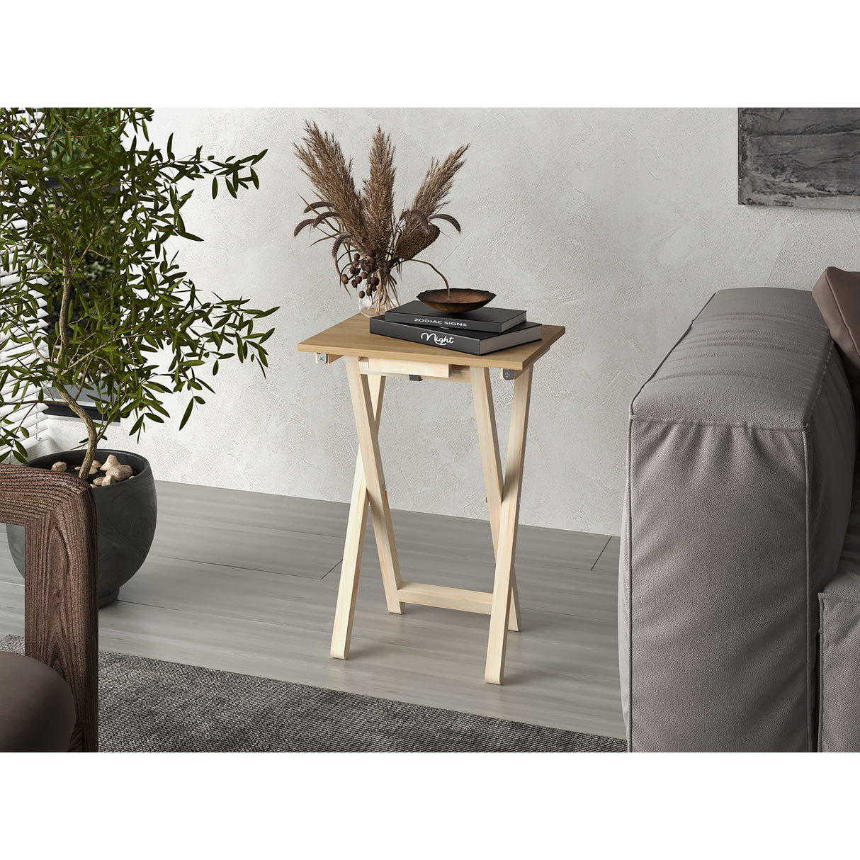 Mesa Auxiliar Plegable Otis Fresno Europeo 48.5x66cm Cuadrado - MESAS AUXILIARES | Bylmo