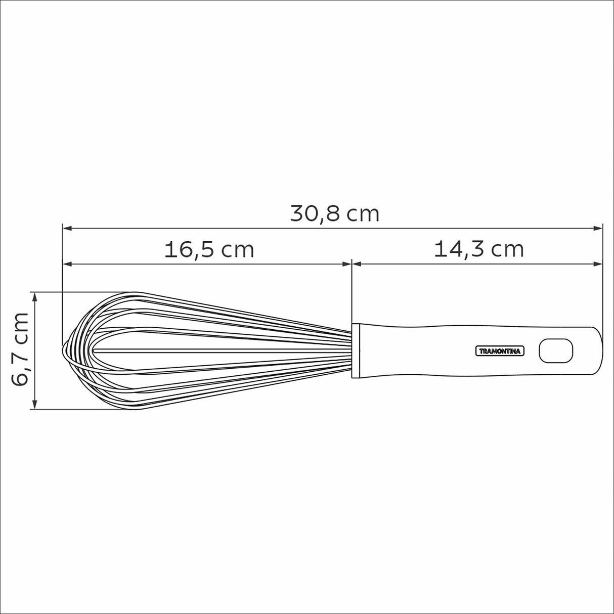 Batidor Manual Profissional Master Blanco y Acero 6.7x6.7cm Para Mezclar - UTENSILIOS PARA COCINAR | Bylmo