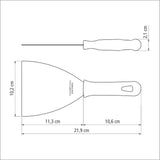 Espátula Profesional Profissional Master Blanco y Acero 10.2x2.1cm Para Cocinar - UTENSILIOS PARA COCINAR | Bylmo