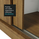 Closet Mônaco Marron 210x30cm con Cuatro Entrepaños Tres Puertas y Con Espejo - CLOSETS | Bylmo