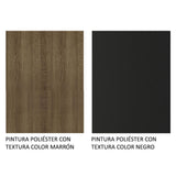 Closet Mônaco Marron y Negro 210x17.1cm con Cuatro Entrepaños y Tres Puertas - CLOSETS | Bylmo