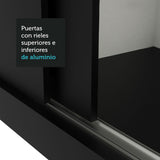 Closet Mônaco Negro 210x17.1cm con Cuatro Entrepaños y Tres Puertas - CLOSETS | Bylmo
