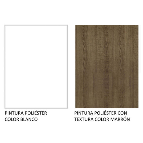 Closet Mônaco Blanco y Marron 210x21.4cm con Cuatro Entrepaños Tres Puertas y Con Espejo - CLOSETS | Bylmo