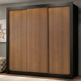 Closet Mônaco Negro y Marron 210x17.1cm con Cuatro Entrepaños y Tres Puertas - CLOSETS | Bylmo