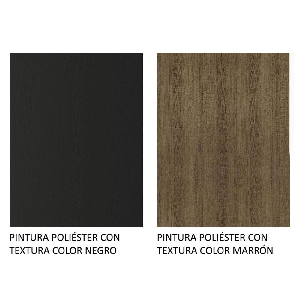 Closet Mônaco Negro y Marron 210x21.4cm con Cuatro Entrepaños Tres Puertas y Con Espejo - CLOSETS | Bylmo