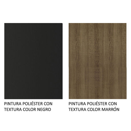 Closet Mônaco Negro y Marron 210x25.7cm con Cuatro Entrepaños Tres Puertas y Con Espejo - CLOSETS | Bylmo
