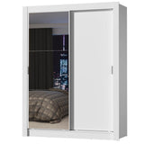 Closet Denver Blanco 217.8x15.8cm con Tres Entrepaños Dos Puertas y Con Espejo - CLOSETS | Bylmo