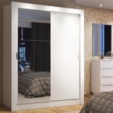 Closet Denver Blanco 217.8x15.8cm con Tres Entrepaños Dos Puertas y Con Espejo - CLOSETS | Bylmo