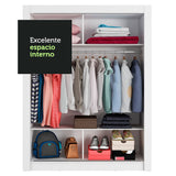 Closet Denver Blanco 217.8x20.1cm con Tres Entrepaños Dos Puertas y Con Espejo - CLOSETS | Bylmo