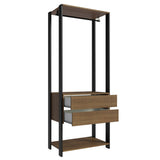 Closet Abierto Valencia Marron y Negro 70x180cm con Dos Entrepaños - CLOSETS | Bylmo