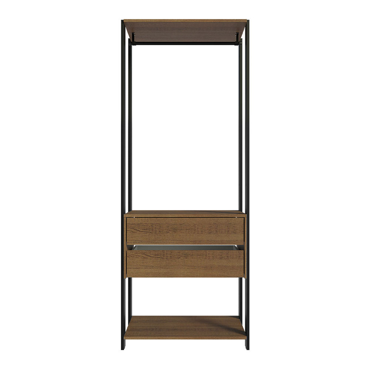 Closet Abierto Valencia Marron y Negro 70x180cm con Dos Entrepaños - CLOSETS | Bylmo