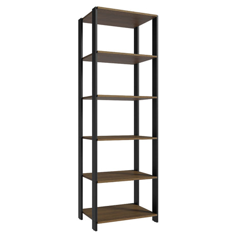 Closet Abierto Valencia Marron y Negro 59x180cm con Seis Entrepaños - CLOSETS | Bylmo