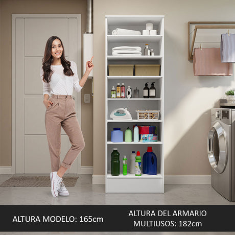 Closet Blanco 60x182cm con Seis Entrepaños - CLOSETS | Bylmo