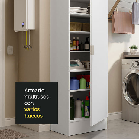 Closet Blanco 60x182cm con Seis Entrepaños - CLOSETS | Bylmo