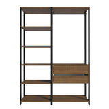 Closet Abierto Valencia Marron y Negro 70x180cm con Seis Entrepaños - CLOSETS | Bylmo